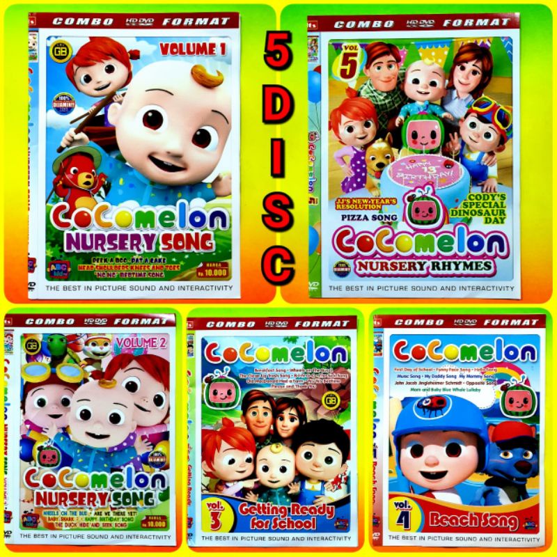 KASET VIDEO EDUKASI ANAK BELAJAR BAHASA INGGRIS SAMBIL BERNYANYI LAGU COCOMELON 5  DISC LENGKAP-LAGU
