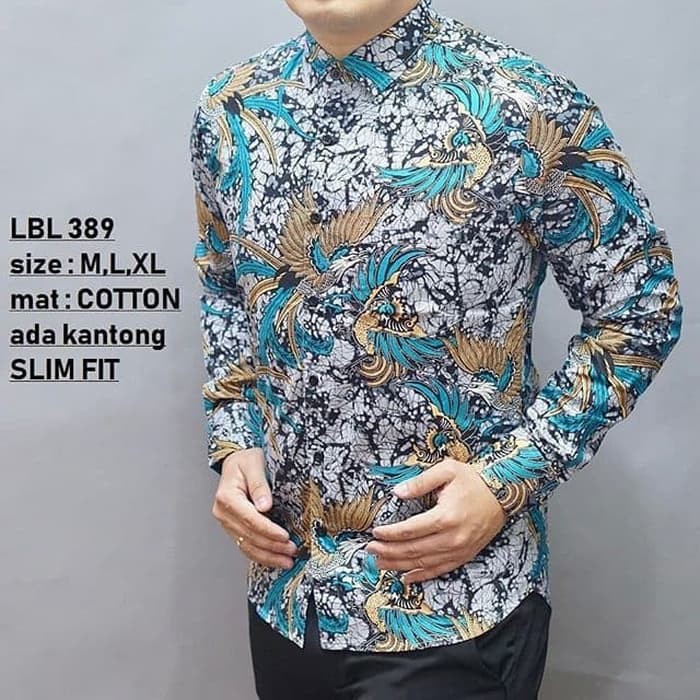 KEMEJA BATIK PRIA SLIM FIT BAJU BATIK PRIA SLIM FIT MODERN KEREN KATUN HALUS LBL389