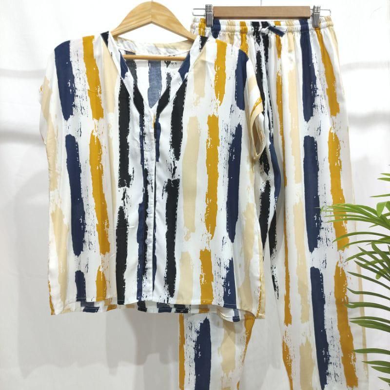 PIYAMA RAYON | PIYAMA VNECK | PIYAMA KEKINIAN | BAJU RUMAHAN-KCPD Y