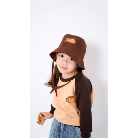 YOLA BUCKET HAT Topi Bucket Anak Gambar Fast Food Snack