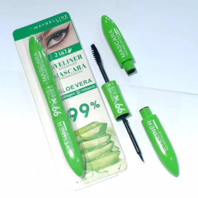 Medan Termurah/Ready Aloevera &amp; Yellow Maskara Maybellin 2in1