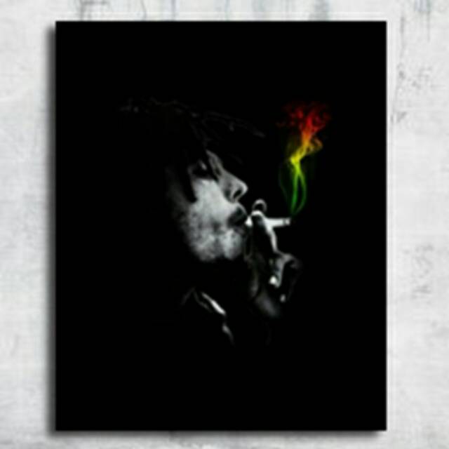 Poster Hitam Musik Bob Marley