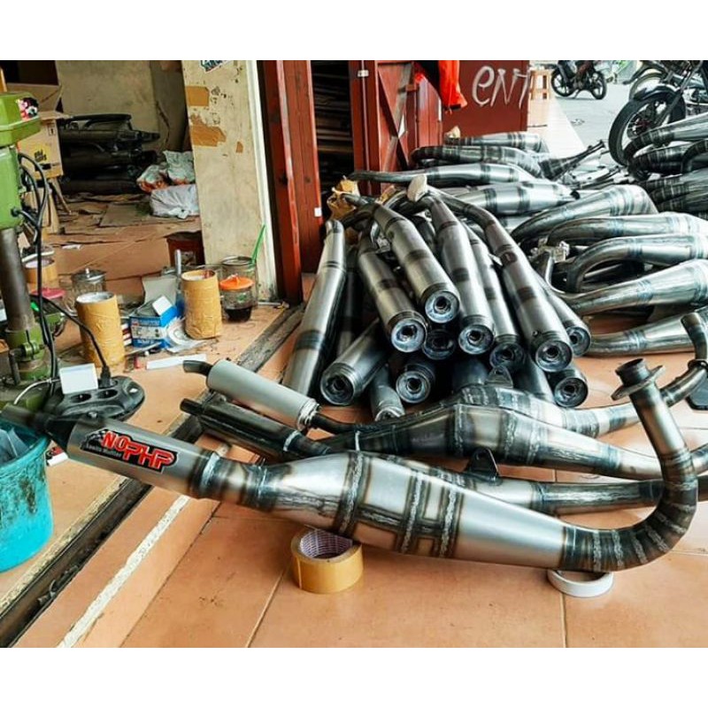 KNALPOT RACING NO PHP KOLONG 3v3 RX KING RXK RXS LEHER CACING MURAH