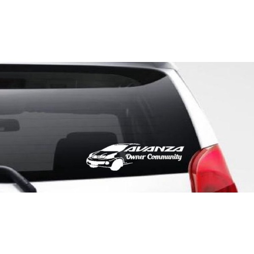 Stiker Avanza Owner Community Mobil Motor Body Kaca Belakang Sticker