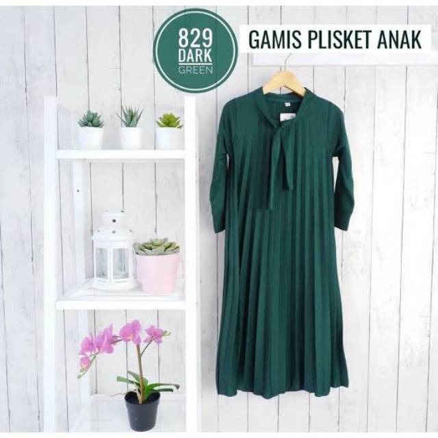 Gamis Plisket Pita Anak Busana Muslin Anak Perempuan Gamis Plisket Anak