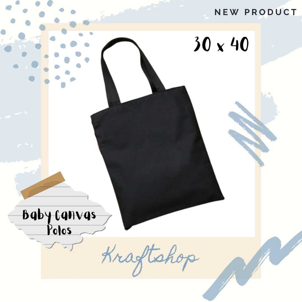 Totebag Tas Kanvas Hitam Tebal Polos