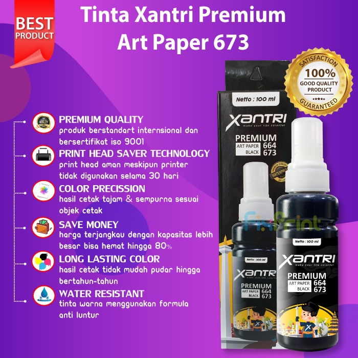 Tinta Art Paper 664 100ml Refill Botol Epson L110 L120 L121 L210 L220 L300 L310 L350 L355 L360 L365