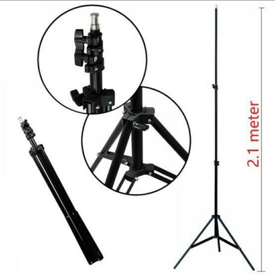TRIPOD 2.1M TRIPOD HANDPHONE KAMERA RING LIGHT FREE HOLDER U - SC