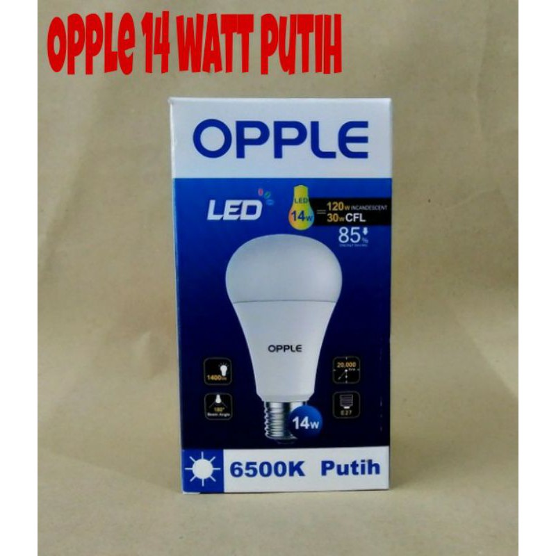 Lampu led buld Opple 14 Watt cahaya putih 6500K
