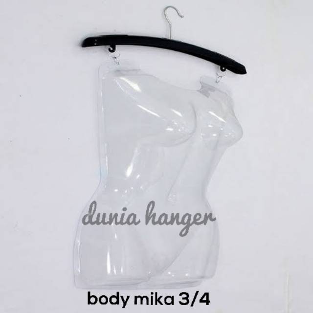 Body mika ukuran 3/4 + hanger harga 3 pcs