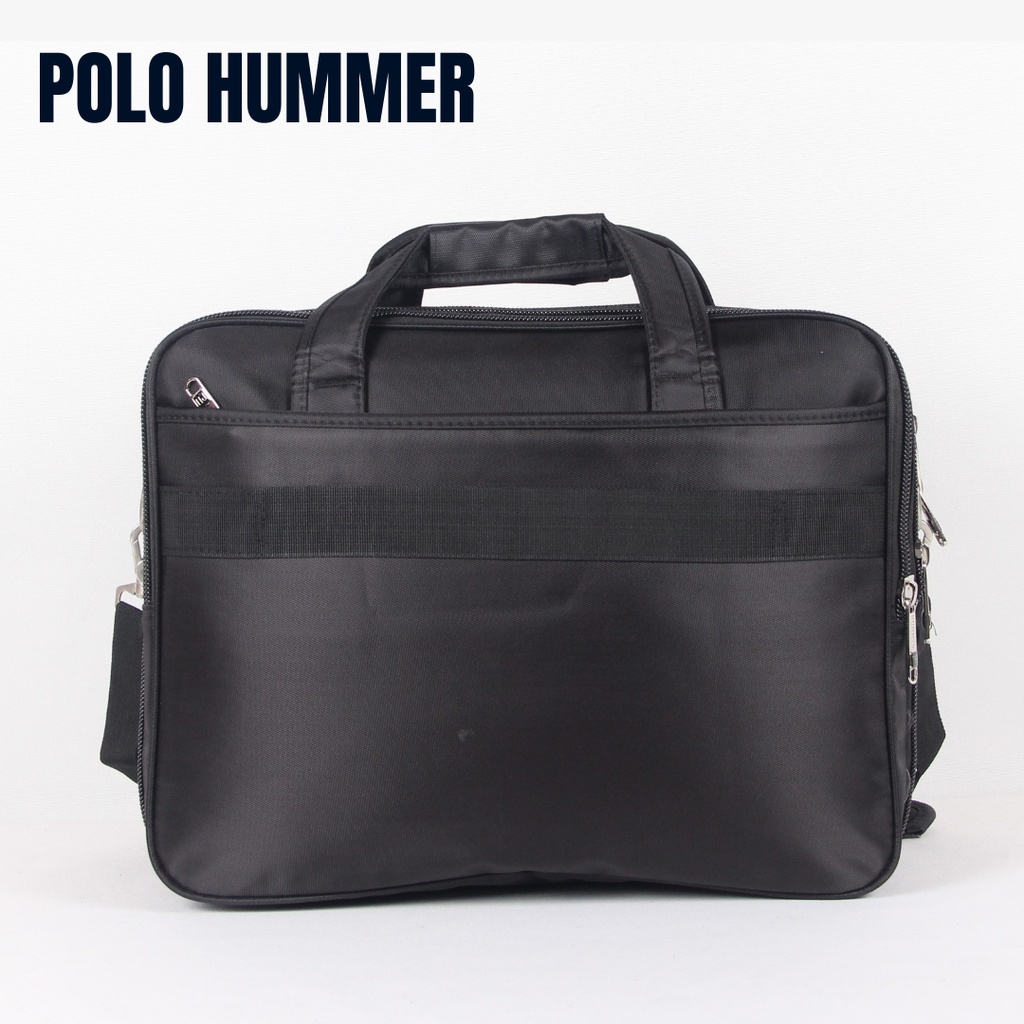 Tas Kerja Kantor Laptop - Briefcase Pria Polo HUMMER - Hitam