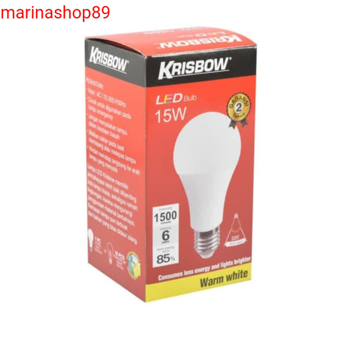 krisbow bohlam led 15 watt_lampu led 15 watt warm white kuning