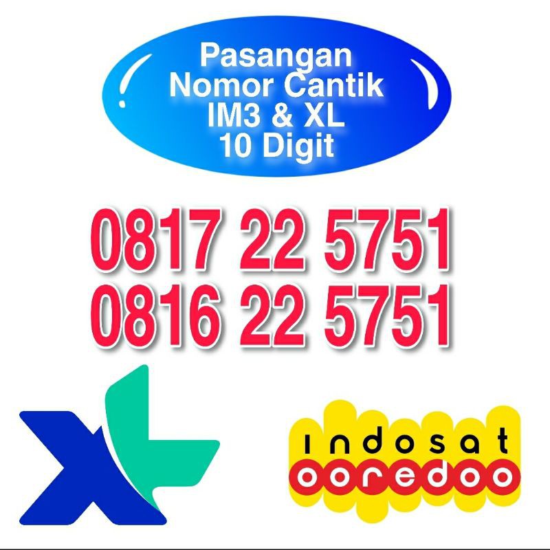 Pasangan Nomor Cantik XL 10 Digit IM3 10 Digit - Nomor Cantik Indosat 10 Digit XL 10 Digit