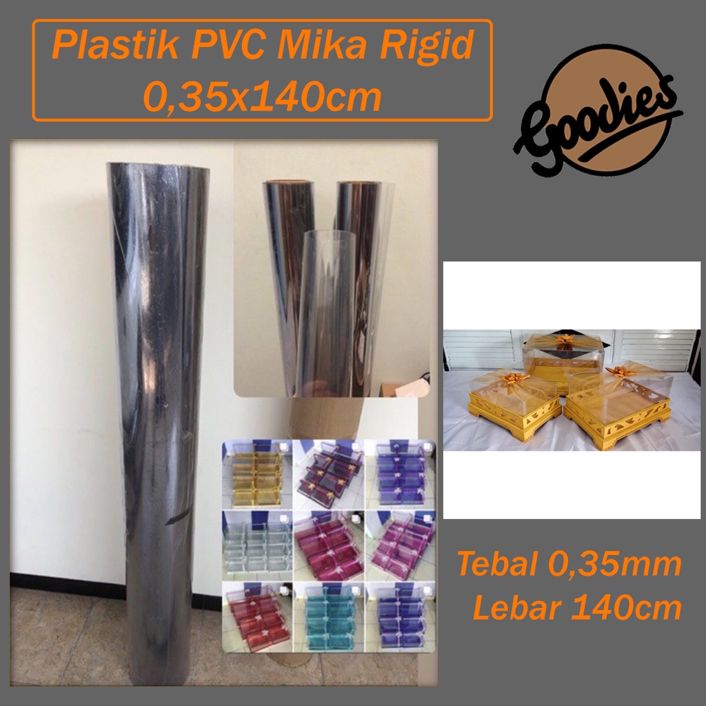 

Mika Rigid 0.35 x 140cm Meteran Kaku Tebal Bening Seserahan Hantaran Plastik Keras