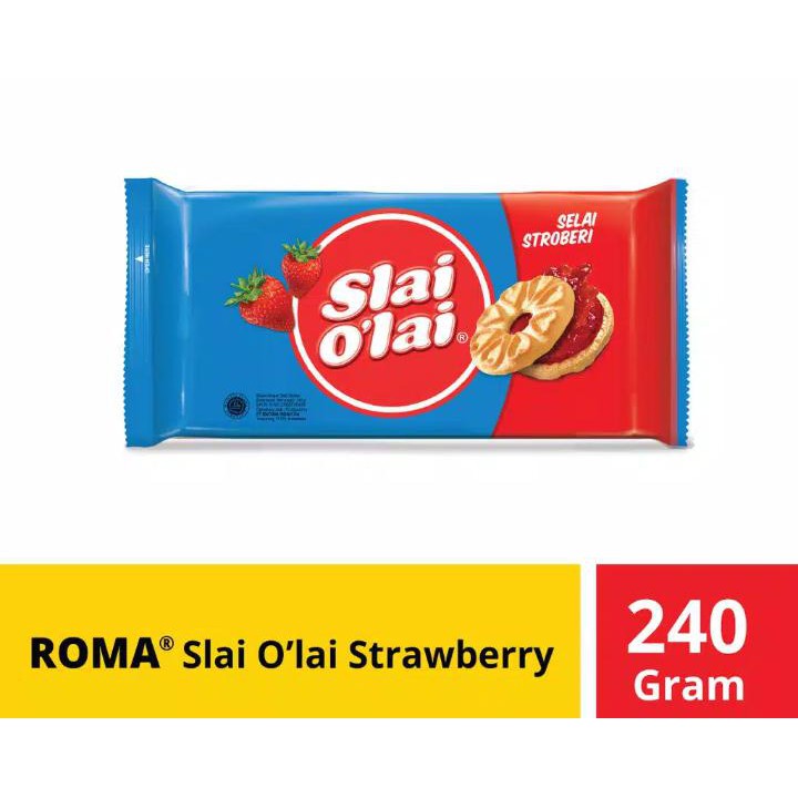 

Aneka Snack Roma Biskuit Slai Olai Stroberi 240 gram / Biskuit Roma Strawberry