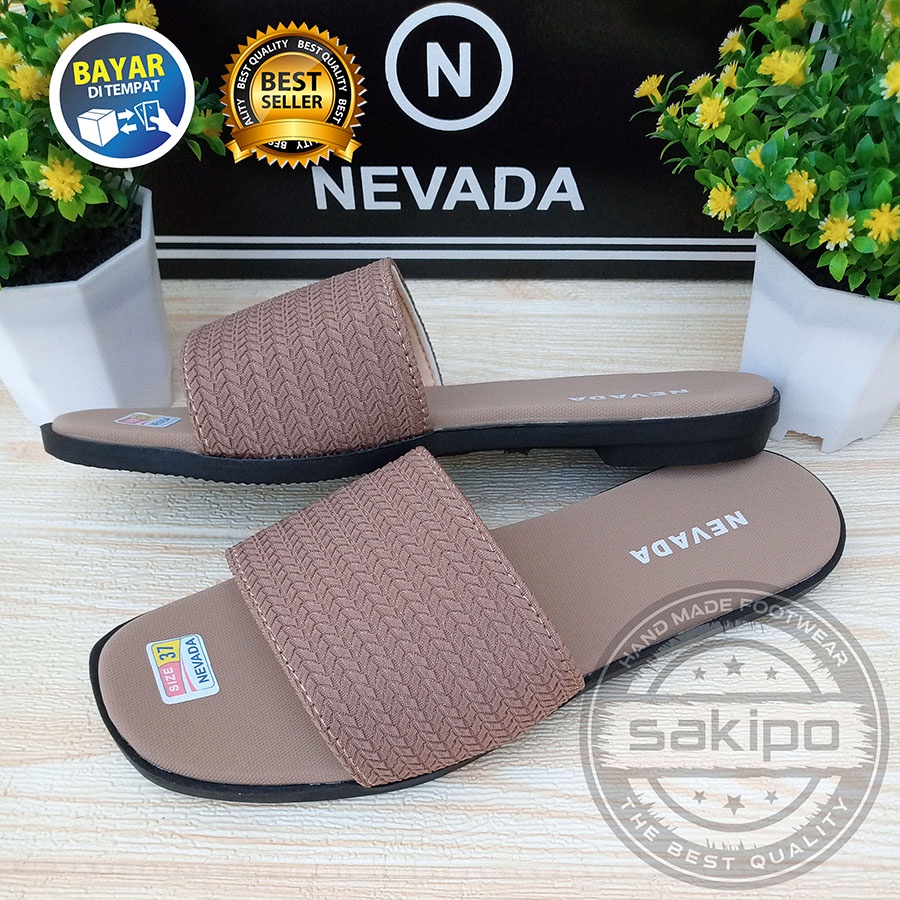 PROMO 8.8 !! SANDAL SLOP WANITA DEWASA NEVADA RAJUT MURAH KEREN TRENDI NYAMAN DIPAKAI / SAKIPO