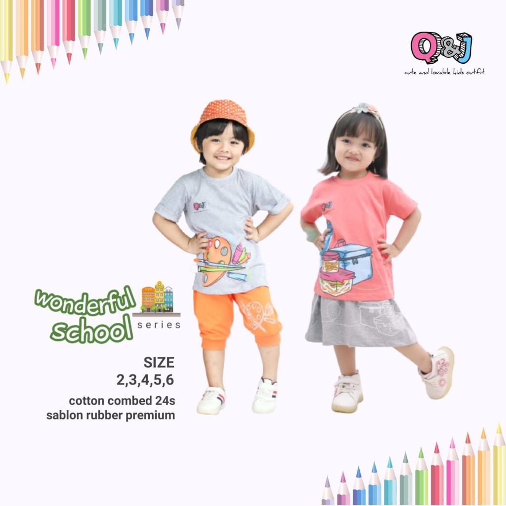 Setelan Anak School Series 3D QnJ