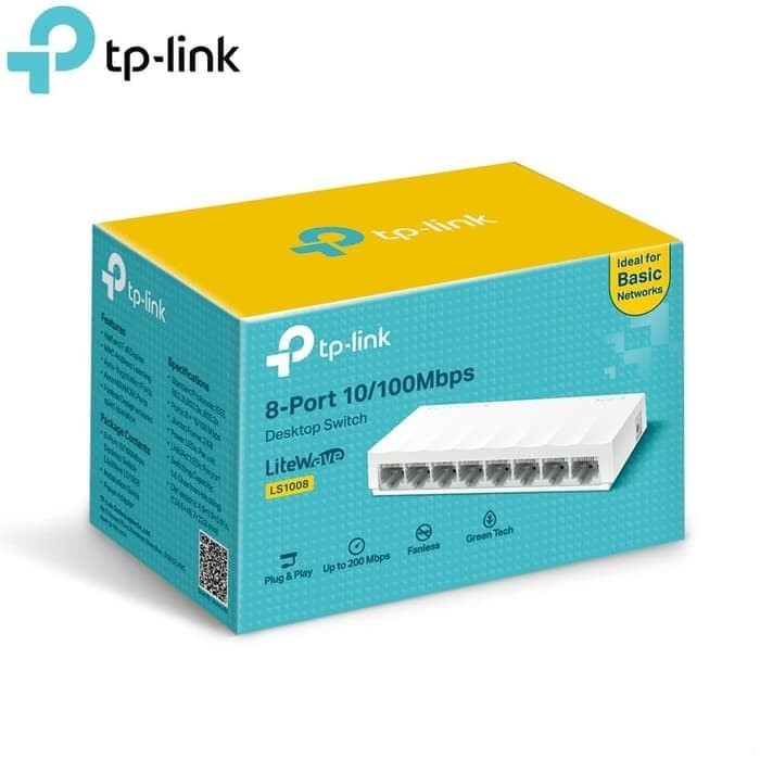 TP-Link LS1008 TPLink 8 Port 10/100Mbps Desktop Switch Hub - LS1008