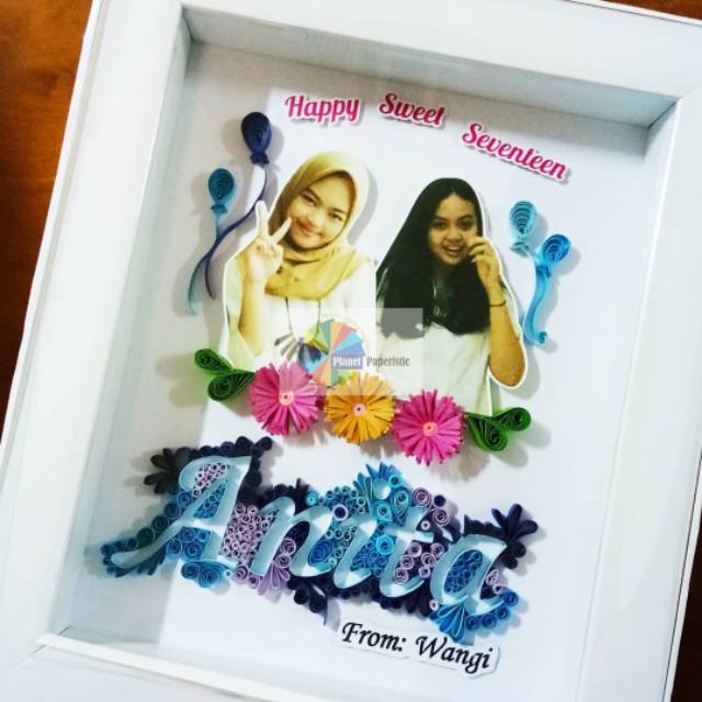 

Name Quilling plus Photo / Kode: NQP02 #paperquilling #kadoulangtahun #kadounik #kadomurah