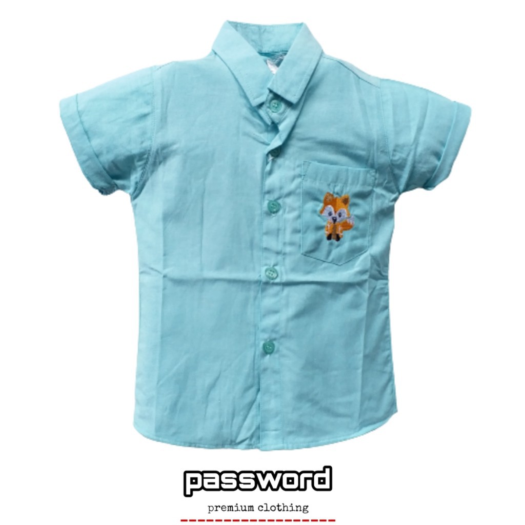 plazababyku PASSWORD ATASAN KEMEJA LIL FOX Baju Anak Laki Bahan Oxford 1 - 7 Tahun