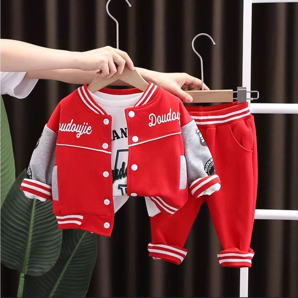 SETELAN JACKET ANAK LAKI LAKI DAN ANAK PEREMPUAN SETELAN 3 IN 1 UMUR 1-5 TAHUN