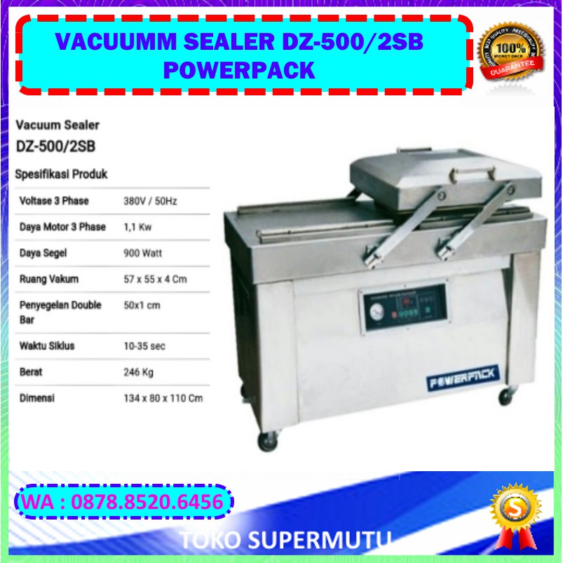 POWERPACK DZ-500|2SB Mesin Vacuum Double Chamber
