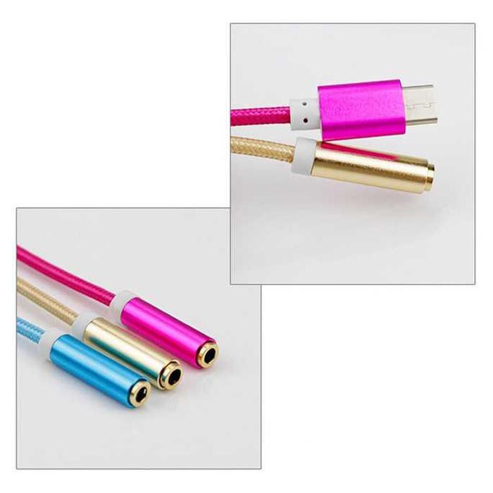 Adapter USB Type-C ke 3.5mm Audio Port Braided - PJ1645-01