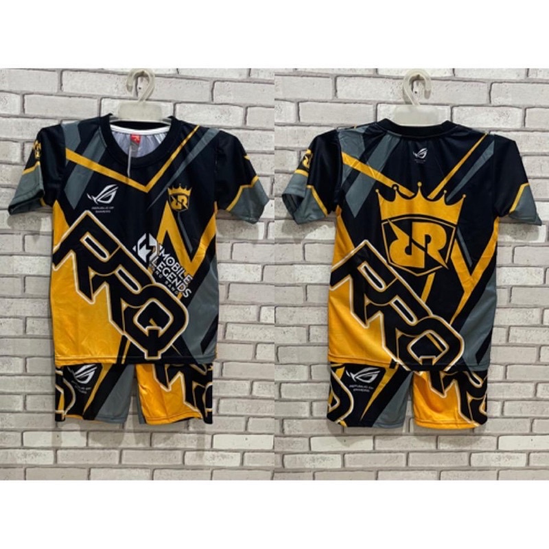 setelan anak game team RRQ printing / baju kids