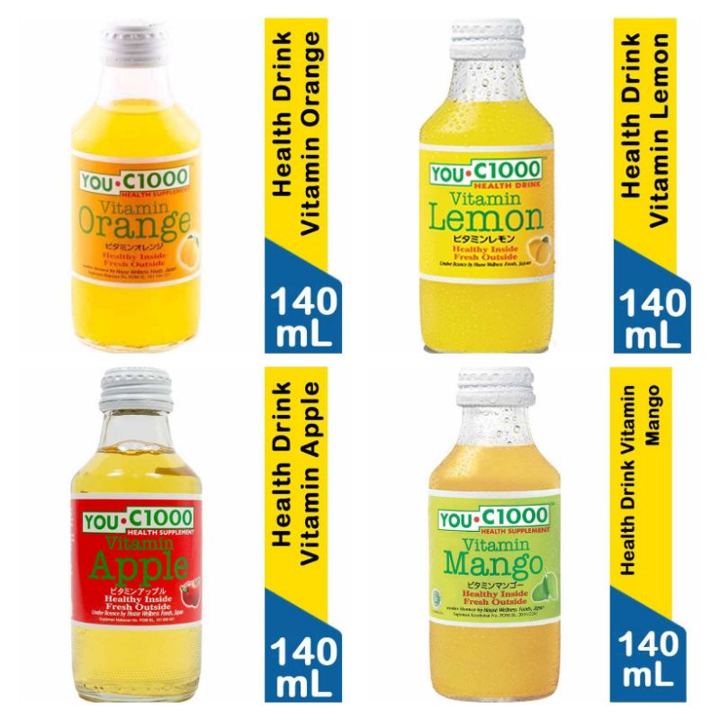 

You C1000 Minuman Health Drink Vitamin C Orange Lemon Mango Apple 140 ml