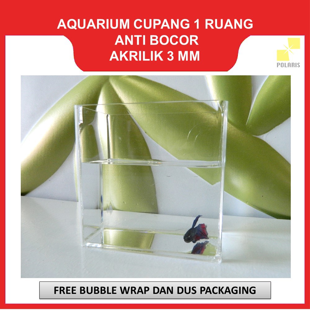 AKUARIUM IKAN CUPANG AKRILIK / AQUARIUM ACRYLIC IKAN HIAS / SOLITER IKAN CUPANG ukuran 12x12x15 cm