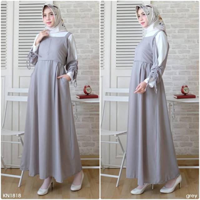 GAMIS CANTIK RESLEEVE SERUT FIT TO L BAJU GAMIS WANITA MODIS LENGAN PANJANG LONGDRESS MUSLIM TERBARU