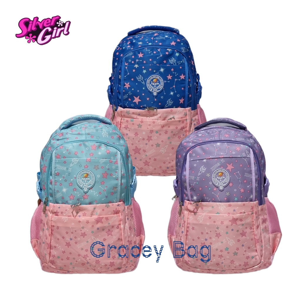 GB-71095E Tas Ransel Sekolah Anak Perempuan / Remaja Silvergirl