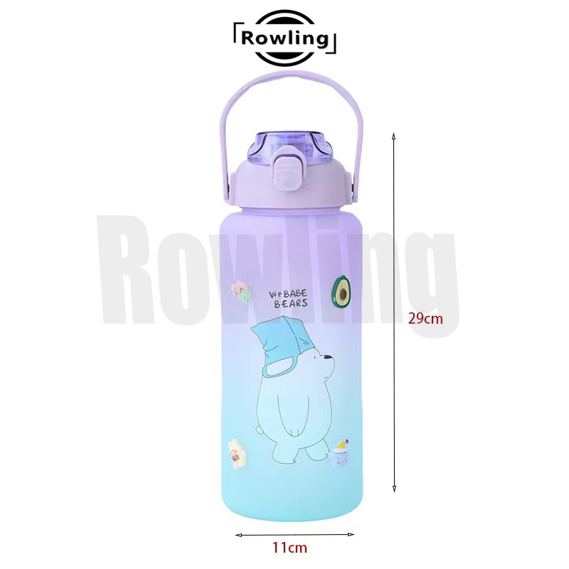 (Rowling) Botol Minum 800ml Dan 2 Liter Botol Minum Viral Bear Import