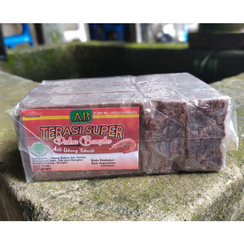 

Terasi super AB 500gram asli udang toboali bangka belacan bangka