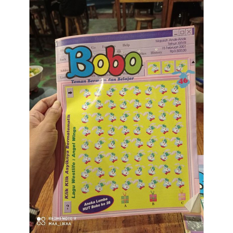 MAJALAH ANAK BOBO TAHUN 2001(DAPAT 3 BUKU)