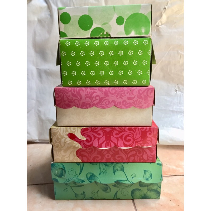 Dus Snack / Kotak Nasi Motif Warna / Kardus Makanan / Nasi Kotak Motif + Tutup