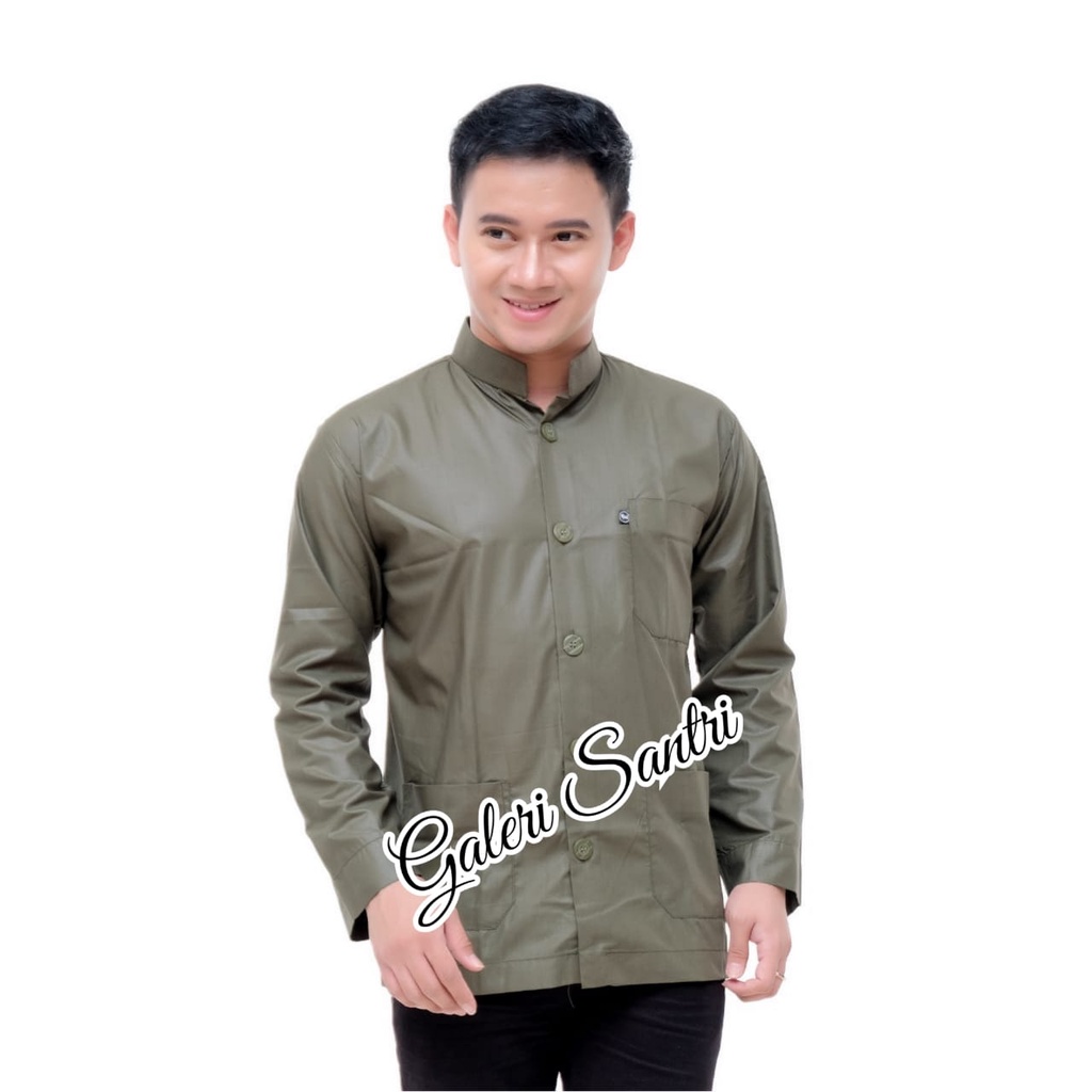 Baju Koko Polos Haibah Habaib Lengan Panjang Warna Putih Model Ammu