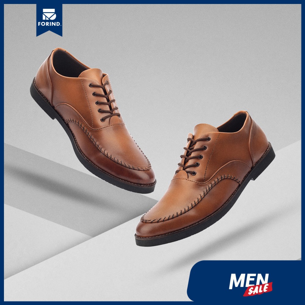 Bolton Brown | Sepatu Pantofel Hitam Pria Casual Kerja Cowok Kantor Pantofel Laki | FORIND x Giant