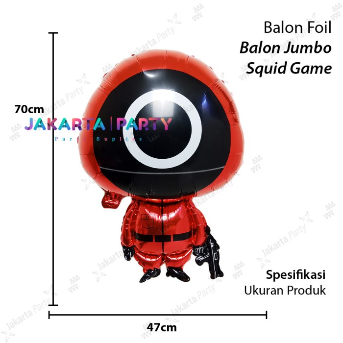 Balon Foil Karakter Squid Game Lingkaran / Balon Foil Squid Game