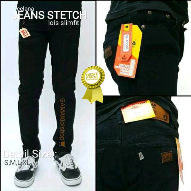 Celana Jeans Stretch Skinny/Slimfit Lois Black