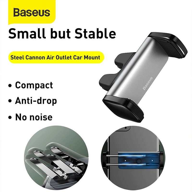 Baseus Steel Cannon Air Outlet Car Mount Holder Handphone di AC Mobil