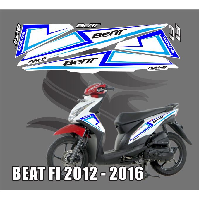 STIKER DECAL / BEAT STICKER STRIPING BEAT FI 2013, 2014, 2015, 2016 STIKER MOTOR HONDA BEAT FI PUTIH