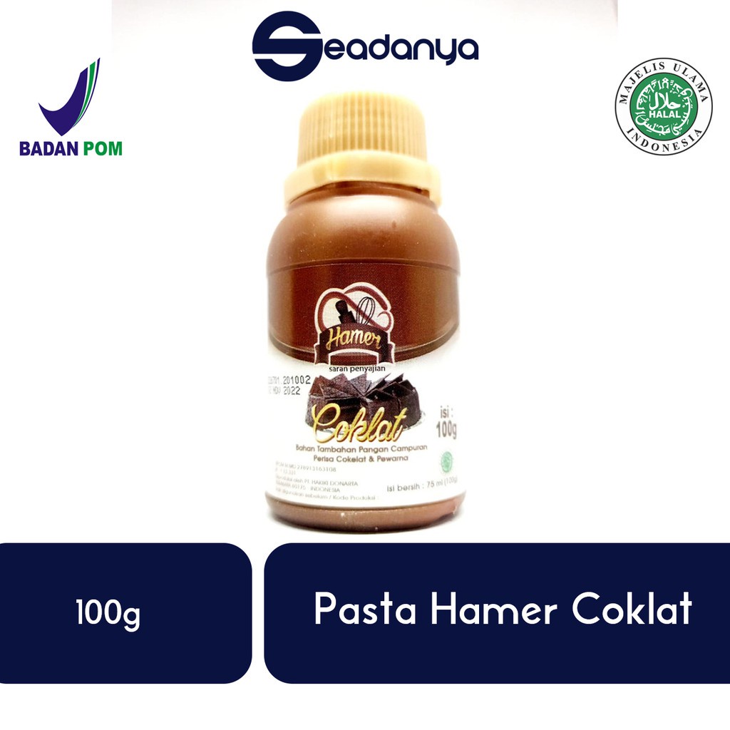 

Pasta Hamer Chocolate - Pasta Cokelat / Coklat - Bahan Tambahan Makanan 100g - Halal MUI & BPOM