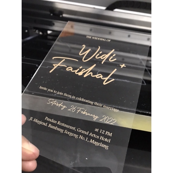 Undangan Akrilik Custom Full Colour Printing UV