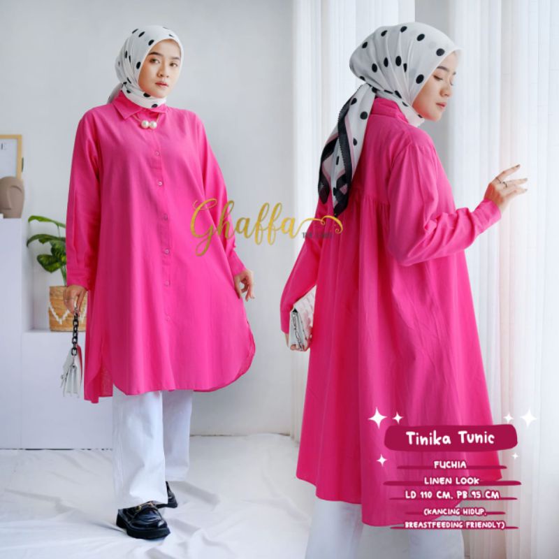 Tunik polos muslimah / Tanika tunik by ghaffa the label / Tunik linen look