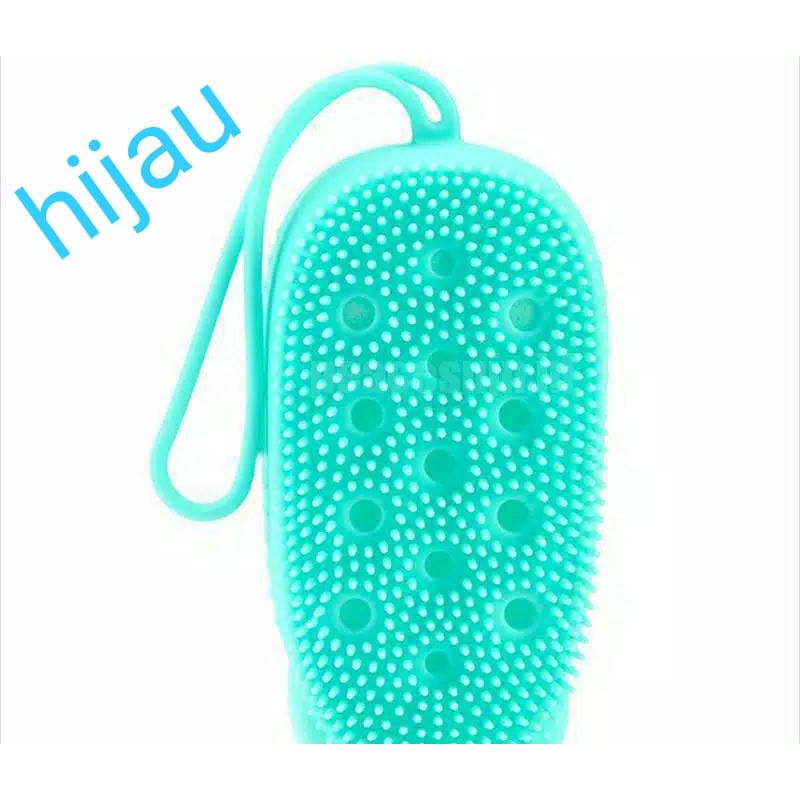 SO Bubble bath brush silicon fast foaming spon busa sikat daki pijit badan motif boneka free sabun