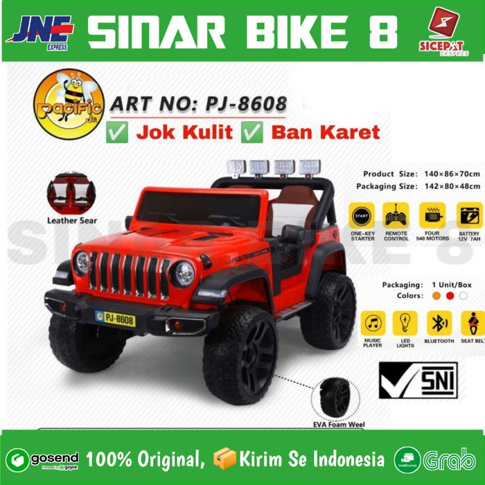 Mobil Mobilan Aki PACIFIC PJ 8608 Mainan Anak Mobilan JEEP