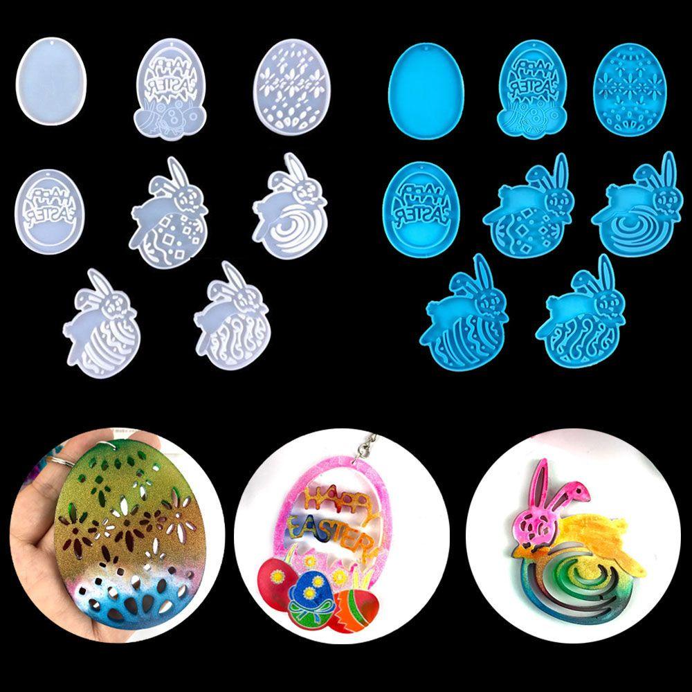 Preva Easter Cetakan Silikon Kerajinan Tangan Paskah Membuat Perhiasan Epoxy Resin Mold Easter Egg Rabbit