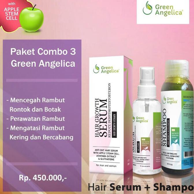 green angelica combo3 Perawatan Rambut tipis dan rontok kusam
