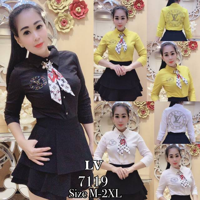 READY KEMEJA SYAL LV FASHION WANITA QUALITY IMPORT